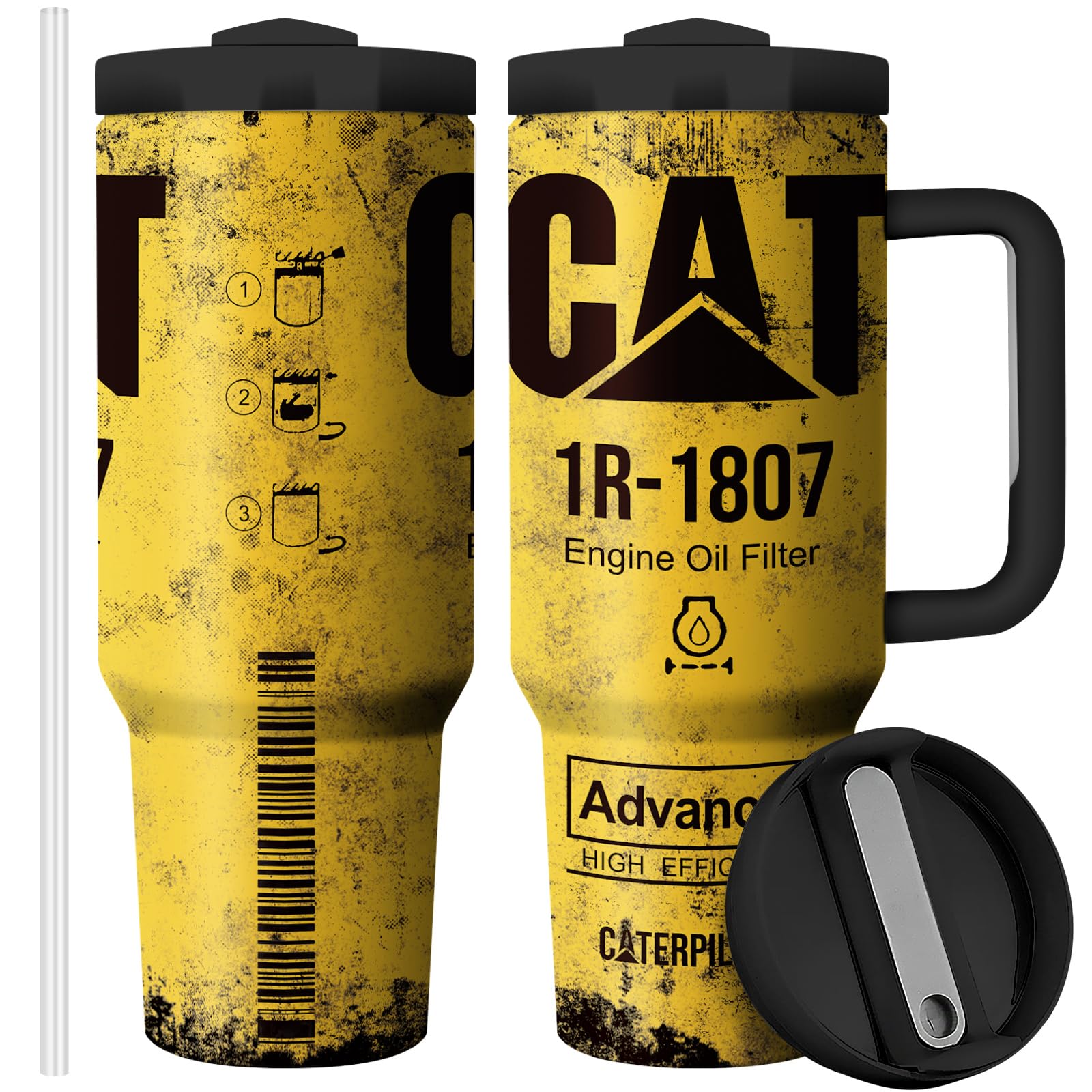 値引CAT BRAND石油圧力式ランタン、オマケ付属付き、used Amazon.com | Equoza CAT 40oz Tumbler with Handle Lid and Straw